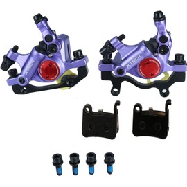 Mgoodoo MTB Hydraulic Disc Brake Set, Bicycle Disc Brake Sets Front and Rear Line Pulling Hydraulic Disc Brake, Purple