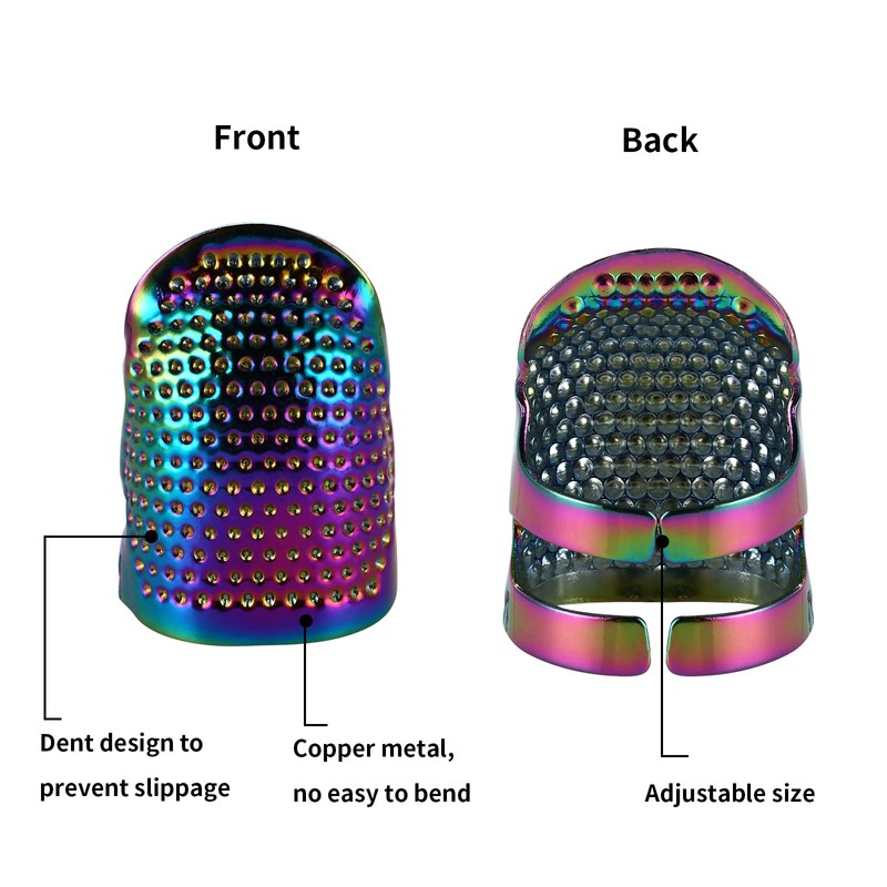4 Pcs Sewing Thimble, Metal Dazzle Copper Sewing Thimble Finger