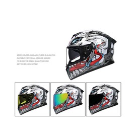 MotuoMr Unisex-Adult Full Face Motorcycle Helmet DOT Approved Motorbike Moped Street Bike Racing Crash Helmet with Graphic (Color Mirror, Small)