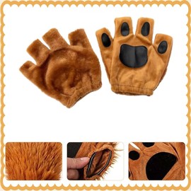 KUMSODE 5 Piece Lion Costume Accessory Set, Lion Ears, Plush Headband, Tail, Nose, Bow Tie and Gloves, Costume Set, Animal Costume Set, for Kids, Adults, Theme Party Gifts