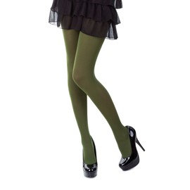 SENTELEGRI Colourful Opaque 40 Denier Tights, 23 Colours, Sizes S-XL (X-Large, Green)
