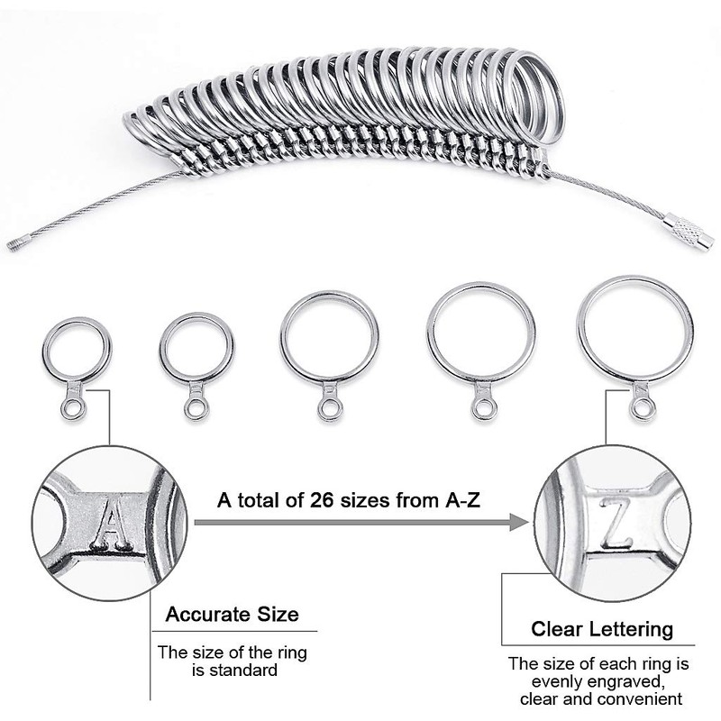 JCF Ring Sizer Gauge Set with Plastic Ring Sizer Belt