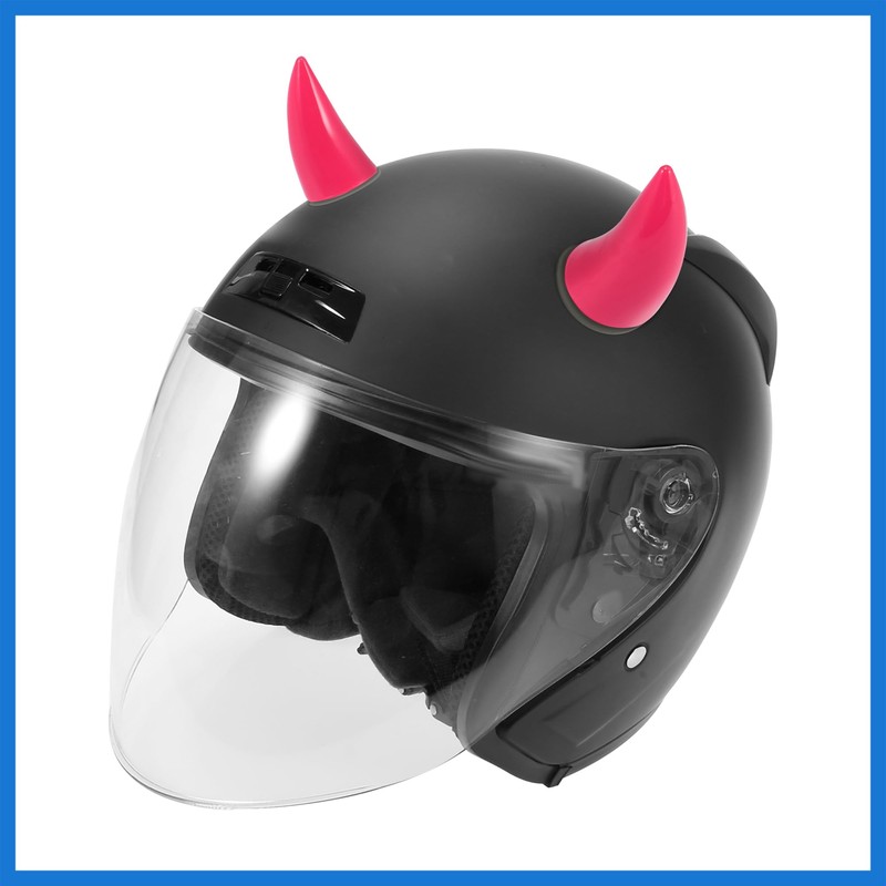 VekAuto 2pcs Car Motorcycle Helmet Bull Horn Style Decoration Dark
