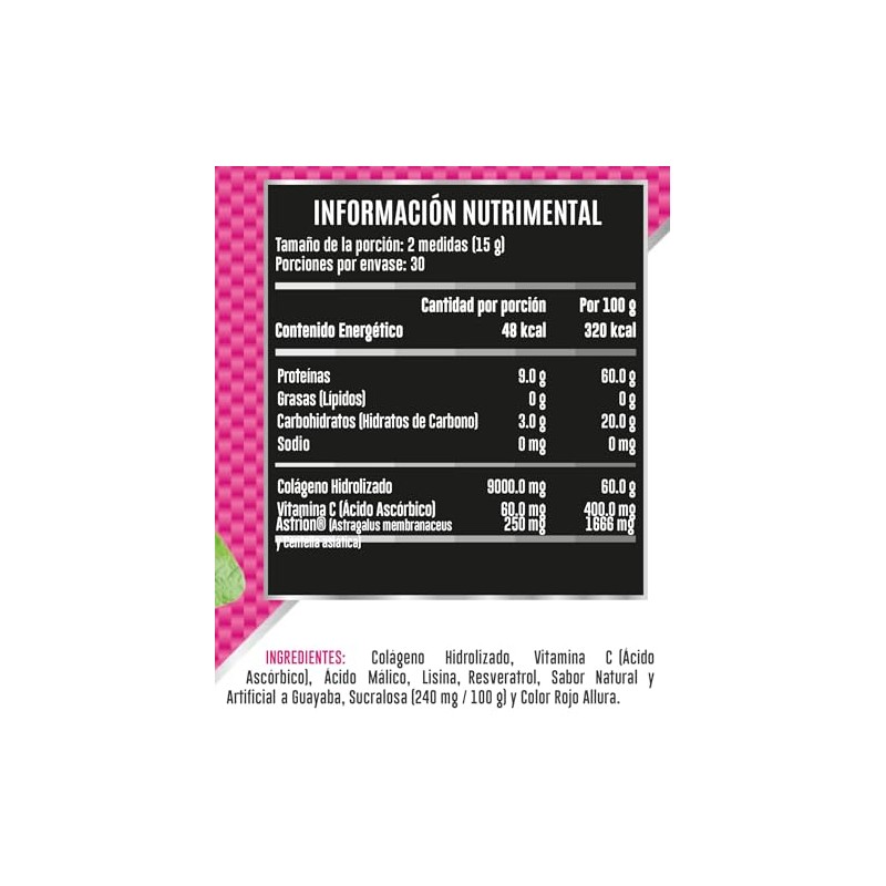 Advance Labs Nutrition Colageno Ella Sabor Guayaba, 450 g