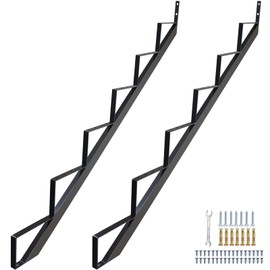 Zwinz Steel Stair Stringer 6 Step, Metal Stair Stringers for Deck Height 49.6 inches, Steel Stair Step Riser for Outside Stairs（2Pack