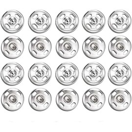 12pcs Snap Fastener Buttons Rust-Proof Metal Sew-On Press Studs for DIY Clothing, Jackets, Crafts & Fabric Projects – Silver Titch Button Kit for Sewing & Repair (Silver, 15mm)