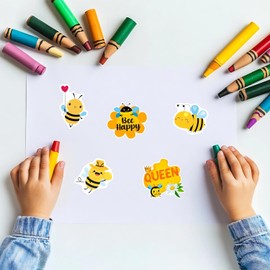 2 Rolls Bee Stickers Roll 16 Styles Envelope Seals Sticker Cute Animal Label for Kids Reward Sticker for Students Bee Themed Party Favors(500 Per Roll)