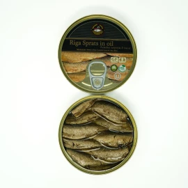 Sprats Riga Smoked (12 Pack) Gold Star 5.6 oz Tins in Vegetable Oil Product of Latvia, Kosher