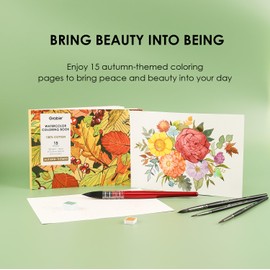 Grabie Watercolor Coloring Book, Watercolor Book, 15 Sheets of Enchanting Creations, A5 (8.3 x 5.8"), Glue Bound, Watercolor Books for Adults: Ignite Your Artistic Expression on 100% Cotton Paper