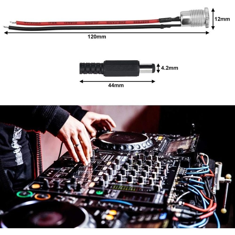 KYRYD 5.5x2.1mm 10A DC Power Jack Socket Set with Cable