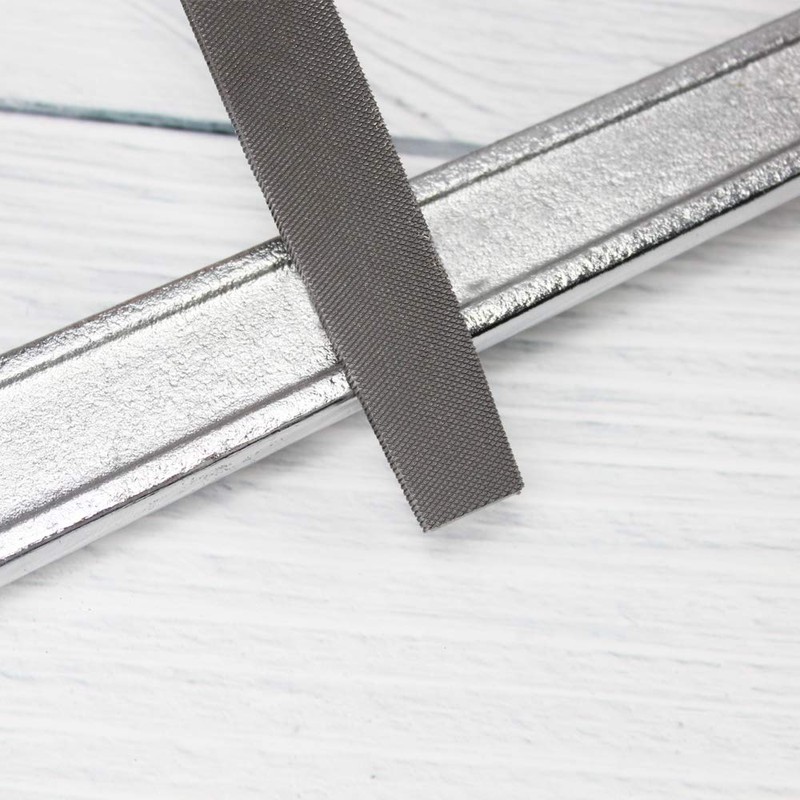 KALIM Flat Medium Cut File, Double Cut Teeth, 6'' Length,