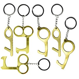 6 No Touch Hygienic Multi-Tool Keychain - Your Key to Staying Clean - 2.75" - 3" - 3 Types (6)