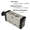 AOMAG Pneumatic 3/8" PT 5 Way 2 Postion Air Hand