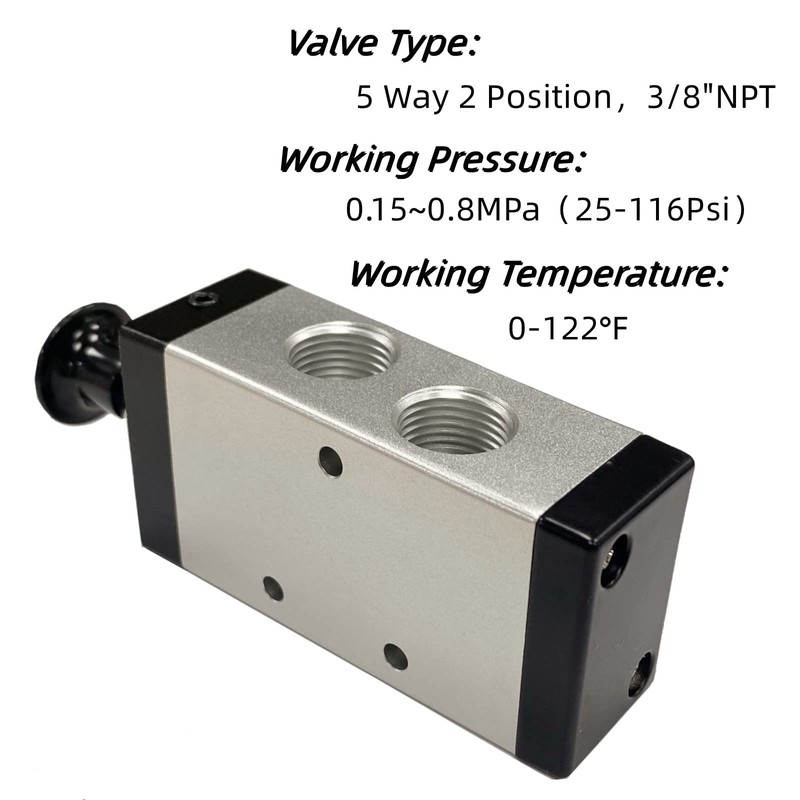 AOMAG Pneumatic 3/8" PT 5 Way 2 Postion Air Hand