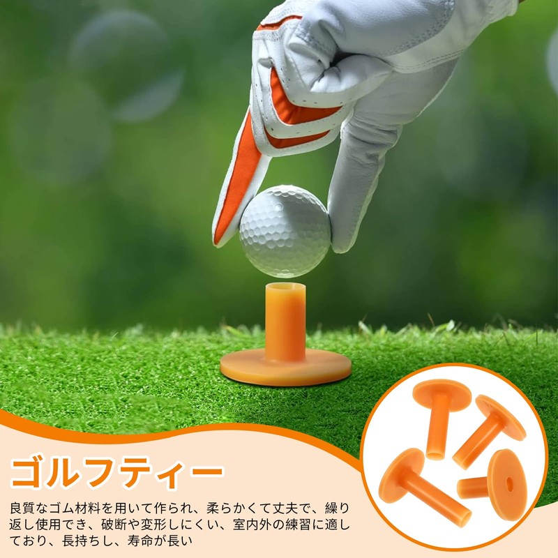 Yowodana Golf Tees Rubber Practice Set of 9 35mm-83mm Permanent