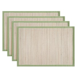 Hausattire - Juego de 4 manteles individuales de bambú para mesa de comedor, lavables de 13 x 19 pulgadas, rectangulares, manteles de sushi para mesa de cocina, fiestas al aire última intervensión