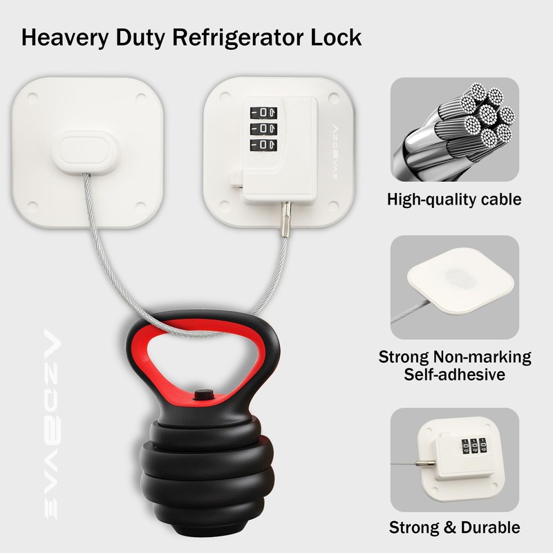 Refrigerator Lock, Heavy Duty Fridge Lock, Combination Lock for Fridge,