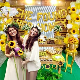 JeVenis She Found Her Honey Sign Bride to Bee Bridal Shower Decoration Balloons Backdrop Sunflowers Wedding Bride to Be Engagement Banner Props