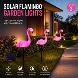Solar Flamingo Garden Lights for Outdoor Decor – IP65 LED Stake Lights for Pathway, Yard & Patio