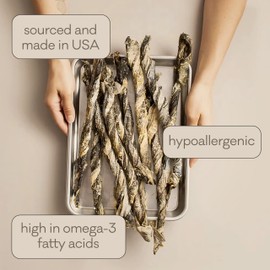 Polkadog Cod Skins for Dogs (2lb Regular) - Single Ingredient, Wild-Caught Fish Skin Dog Treats for All Breeds – High in Lean Protein & Omega-3. Hypoallergenic, Grain Free. Handcrafted & Made in USA