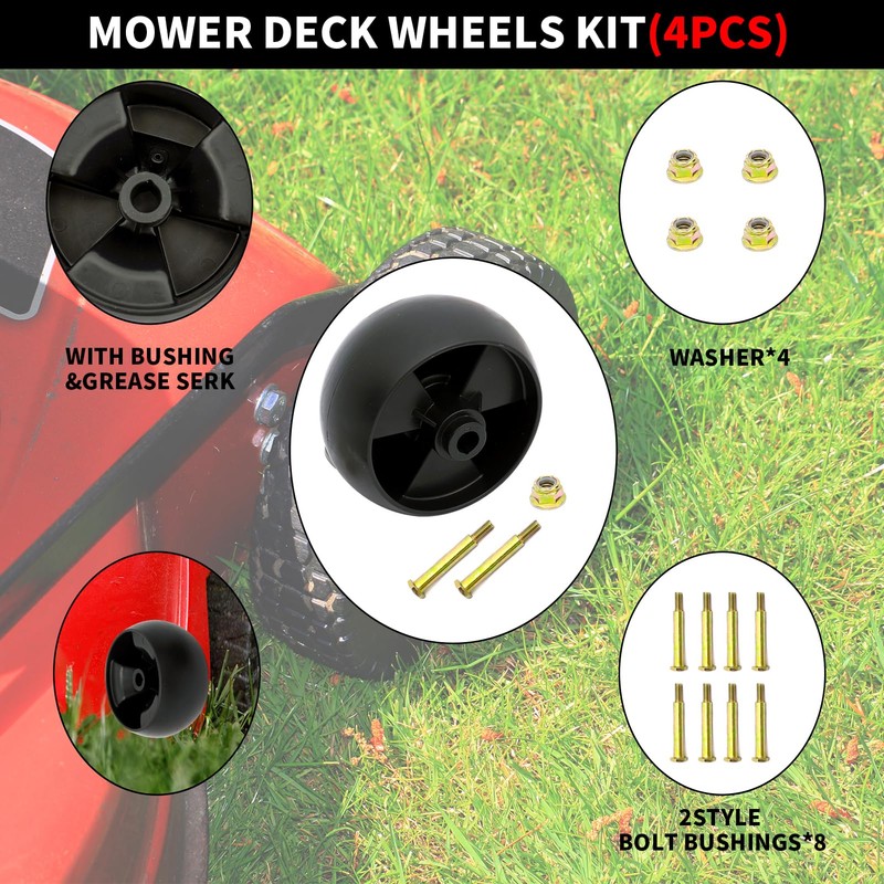 Lawn Mower Deck Gauge Wheels Kit AM125172 Mower Deck Wheels