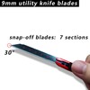 NBTOOL 100Pcs Utility Knife Blades 30 Degree 9mm Snap Off