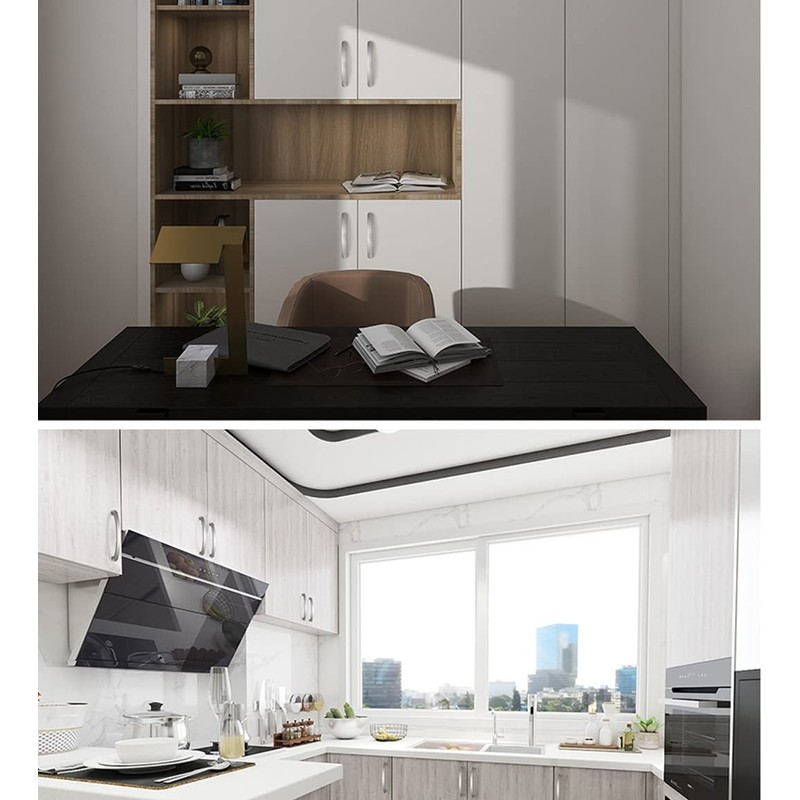 HY HUIJUN 6 Pcs Brushed Stainless Steel Effect Handles Furniture