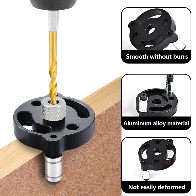 Drill Guide, Woodworking Center Finder Kit Dowelling Jig Drill Block
