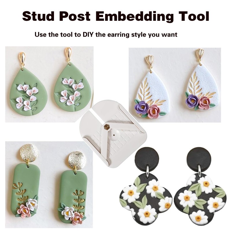 Stud Post Embedding Tool for Polymer Clay Earring, Clay Earring