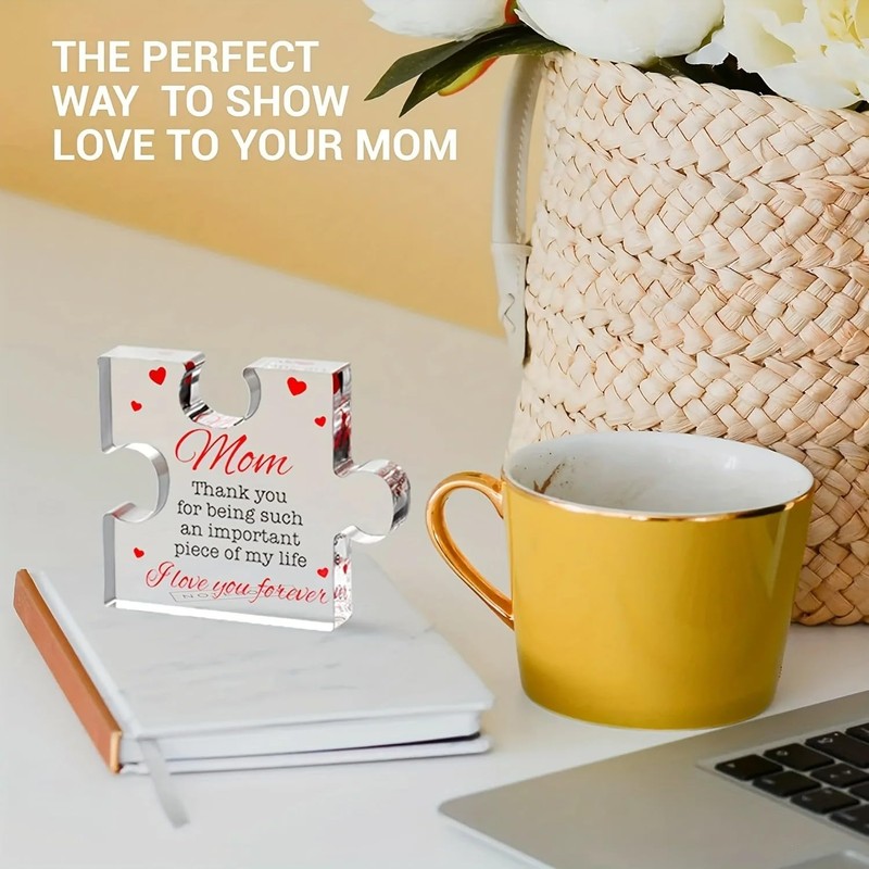 Mom Acrylic Puzzle Piece Gift – Meaningful Mother's Day, Birthday,