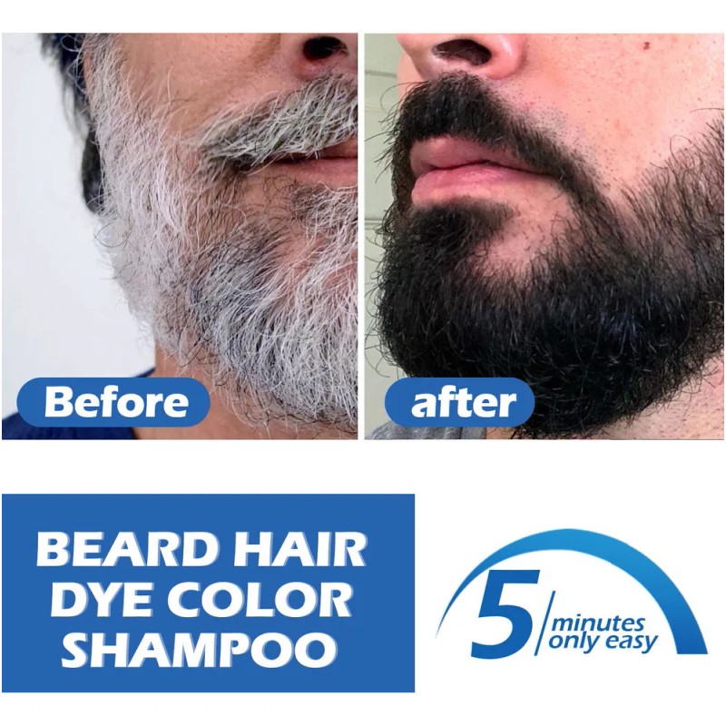 3 X Champú For Teñir Permanentemente La Barba, Color Negro