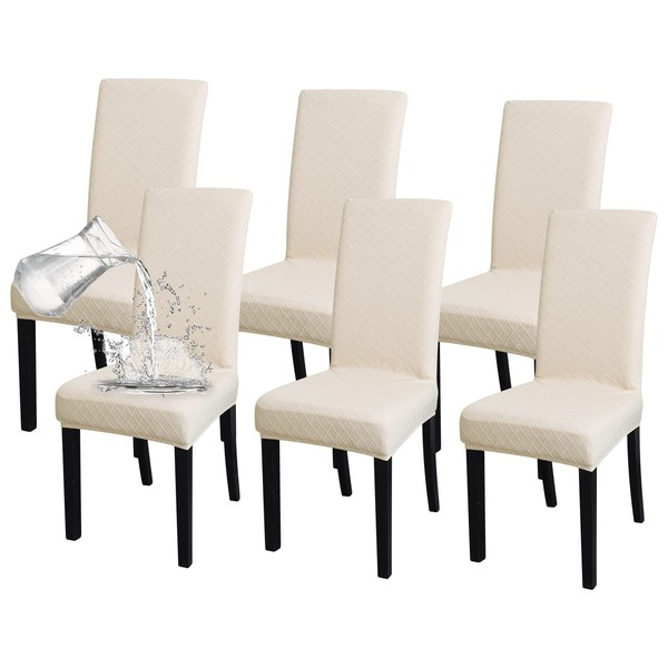 FORCHEER Waterproof Chair Covers for Dining Room Set of 6