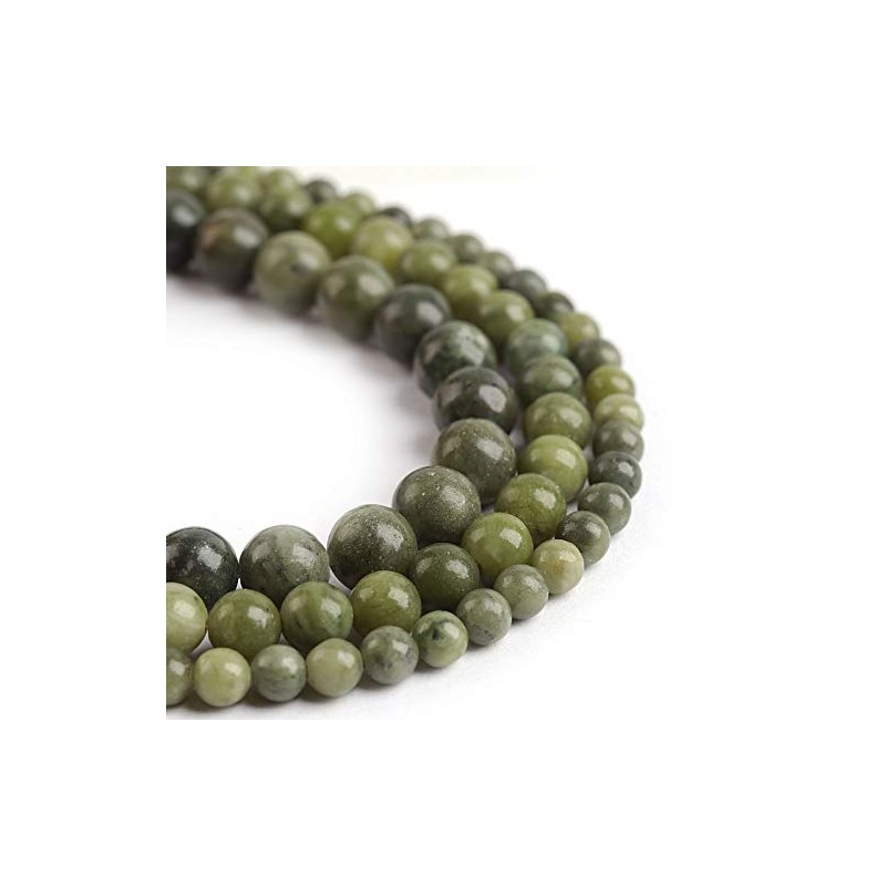 Jade Verde Natural de 8 mm, Abalorio Redondo y Suave,