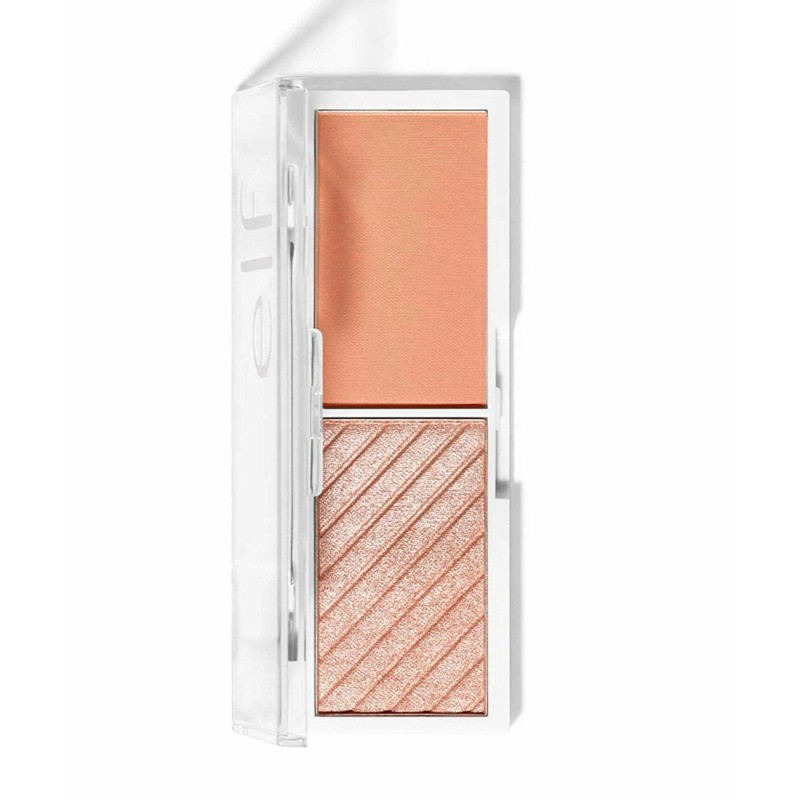 e.l.f. Bite Size Face Duo Highlighter Blush, White Peach