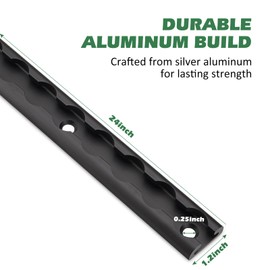 24 inch Aluminum L Track Rail with 4pcs Single Stud Fittings, L Track Tie Down System for Enclosed Trailer, Trucks, Vans, Pickup, Black
