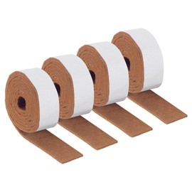 uxcell Felt Strips with Adhesive Backing, 4 Rolls 1" x 60" x 0.12" Anti Scratch Furniture Felt Tapes Self-Stick Pads for Protecting Hardwood Floor, Light Brown