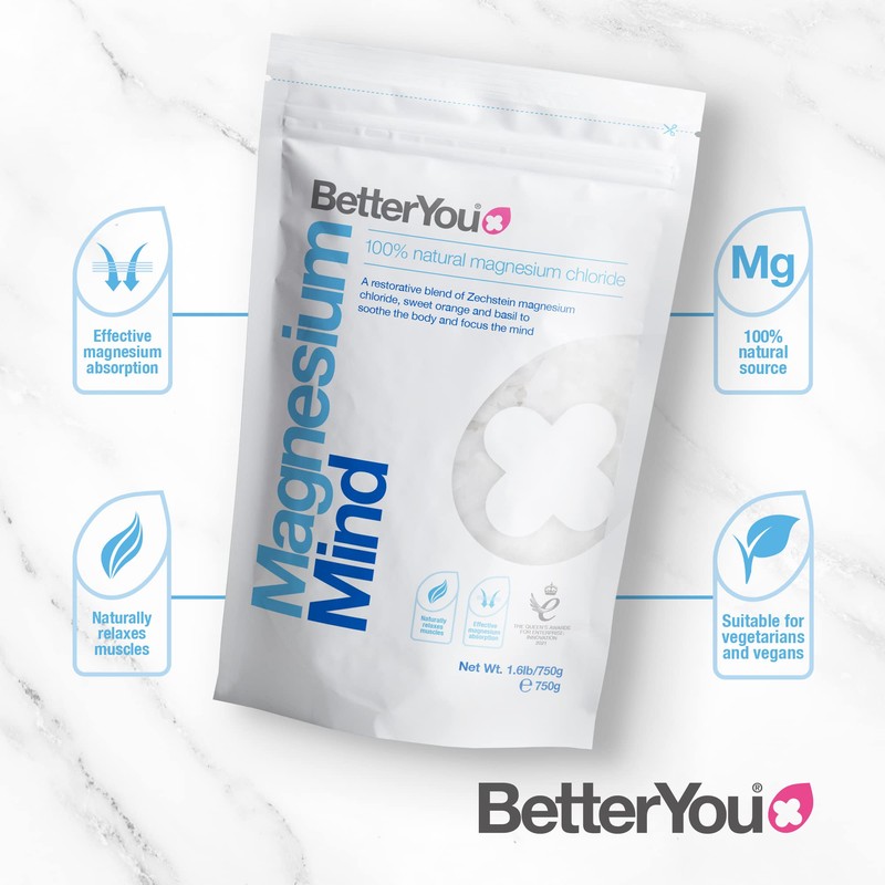 BetterYou Magnesium Mind Bath Flakes, Blend of Pure Zechstein Magnesium