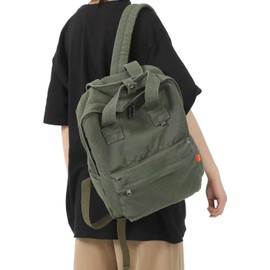 MaxxCloud Vintage Canvas Backpack Daypack Tote Satchel Hiking Knapsack Travel Backpack Handbag Purse Rucksack(583 Olive)