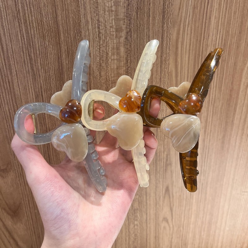 5 Inch Extra Large Claw Clips, 3 PCS Heart Hair