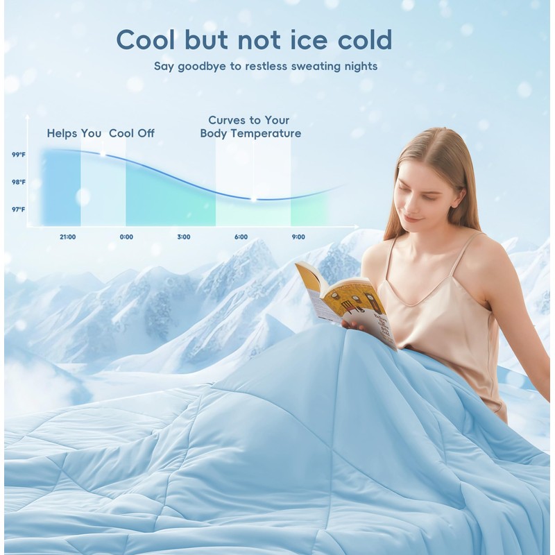 MASVIS Cooling Blankets for Hot Sleepers, Luxury Lightweight Cozy Soft