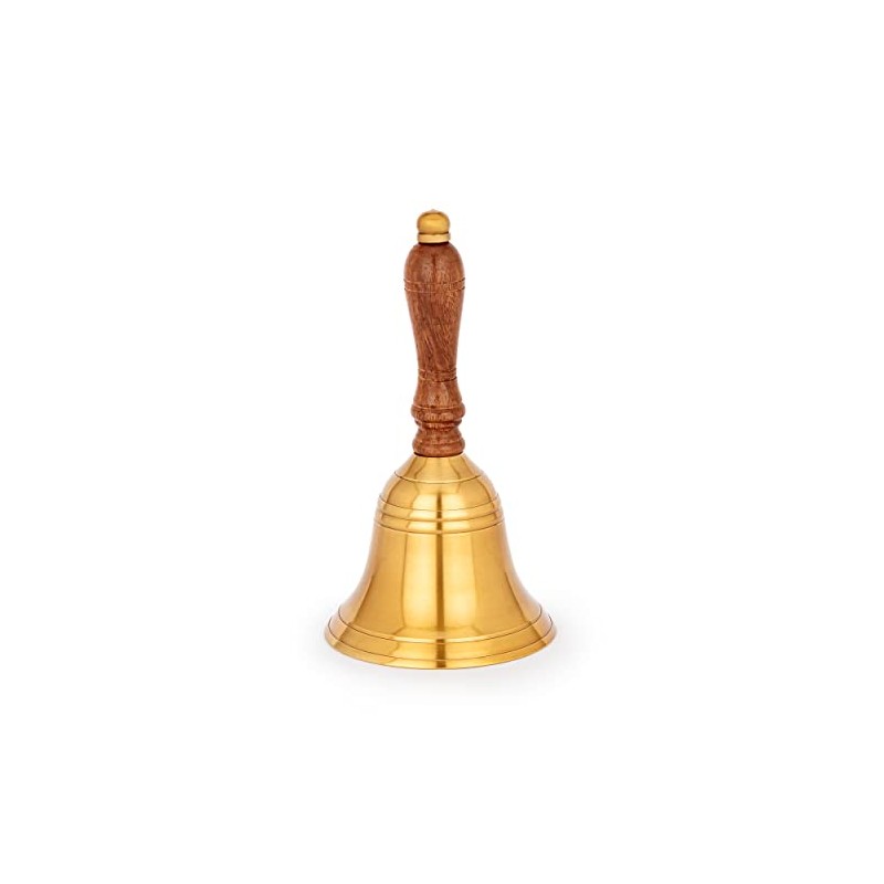 NKlaus Brass Hand Bell with Wooden Handle 18 x 8.5