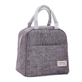 FAVORTALK Lunch Bags for Women Men Insulated Cool Bag Reusable Leakproof Lunch Tote Bag for Meal Prep Work Travel Portable Cooler Bag with Handle Grey - 10904