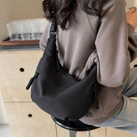 Unisex college student simple half-moon dumpling cross bag messenger bag bag blue 5ea