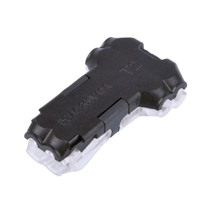 12Pcs Black/Transparent 2 Pin T-connector Pin Terminal Wire Connectors, 20-22