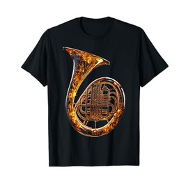 French Horn Music Instrument Motif Illustration French Horn T-Shirt