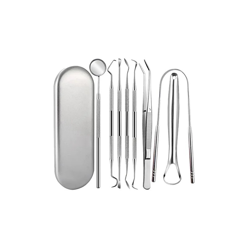 Herramienta Limpieza Dental Acero Quita Sarro 9 Piezas Kit