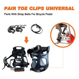 Bicycle Toe Clips Cage Road Bike Pedals Toe Clips Toe Cage Riding Accessories Pedals Adapter Toe Clip Straps for Mountain Bike Cycling Spare Parts (Black)