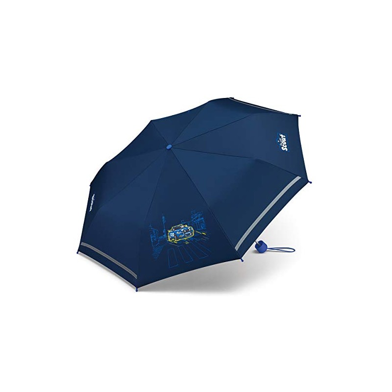 Scout Children's Pocket Umbrella Reflective Police Car, blue, Reflective, round