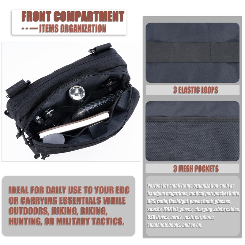 CLTAC Tactical Chest Rig Bag Concealed Carry CCW Pack Molle
