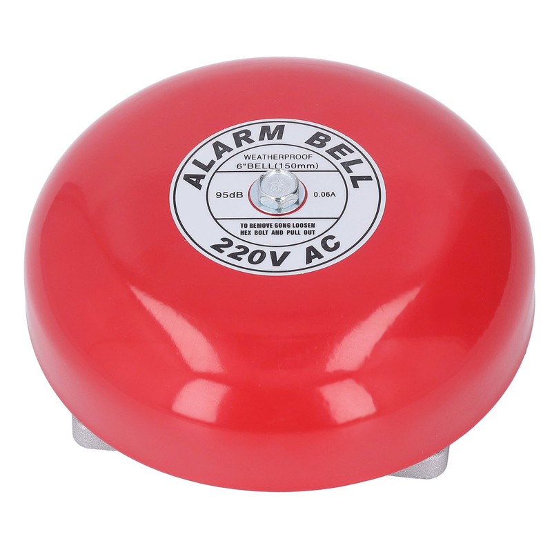 Fire Alarm Bell Electric Metal Round 6in 95db 220V Accessory